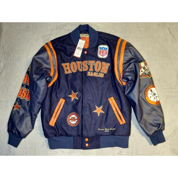 Headgear Varsity Jacket Black Houston Eagles Negro League Men’s Size Medium Wool